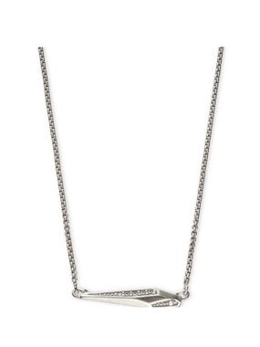 Kendra Scott Tabitha Silver Bar Necklace + KS Jewelry Bag